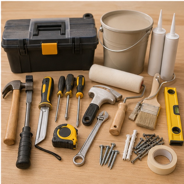 Representative home-improvement tools and essentials
