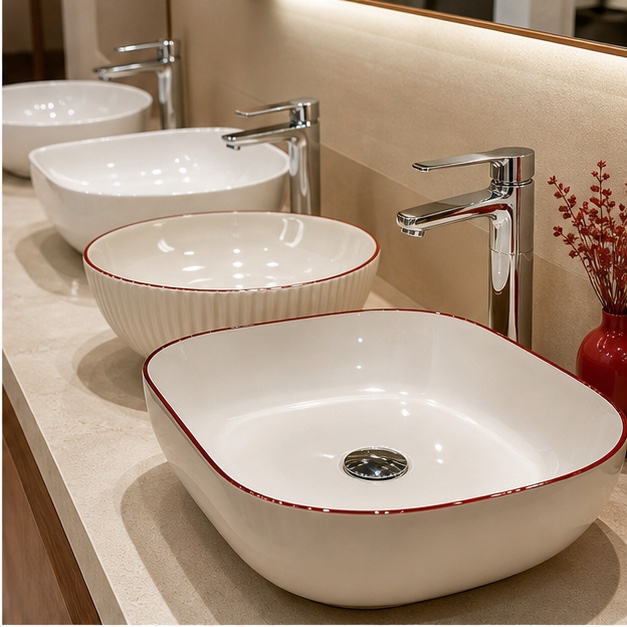 Wash basins selected for the Bathroom Essentials collection